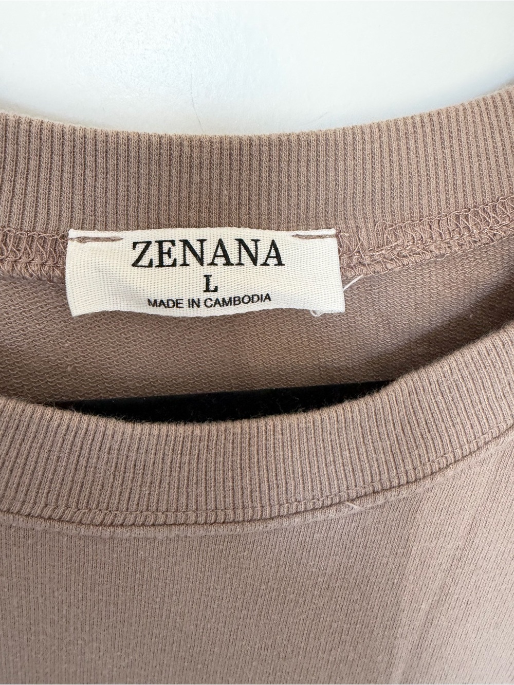 Zenana Outfitters Oversized Short Sleeve Crewneck T‑Shirt in Taupe - Picture 7 of 8